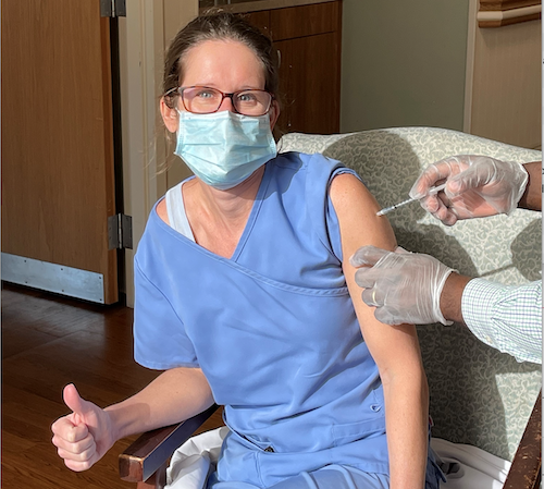 Staff Getting Vaccinated at Harrison House, Georgetown